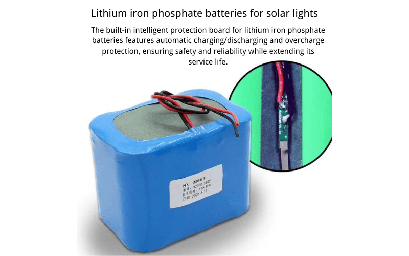 Lithium iron phosphate batteries for solar lights