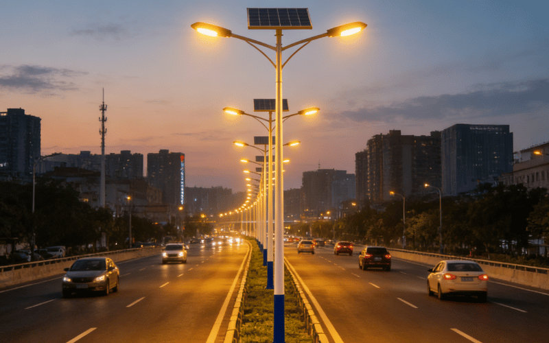 태양광 가로등 사이의 거리