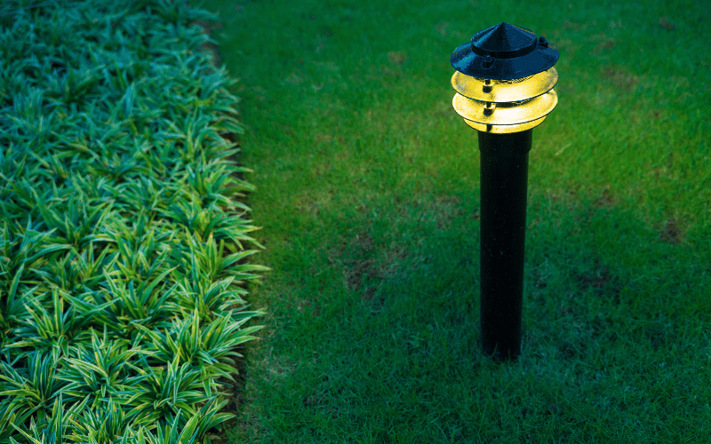 Illuminated Outdoor Light in Garden Illuminated Outdoor Light in Garden
