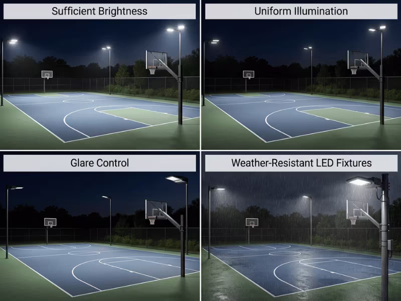 Basketball court lighting essentials Basketball court lighting essentials