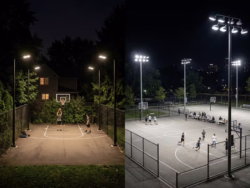 Half court and full court lighting Half court and full court lighting