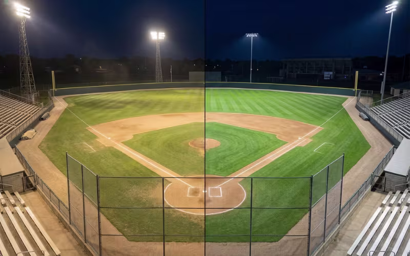 LED vs metal halide baseball field lighting LED vs metal halide baseball field lighting