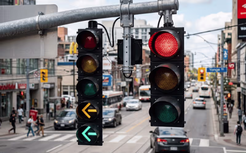 Traffic signal heads with standard and turn indications Traffic signal heads with standard and turn indications