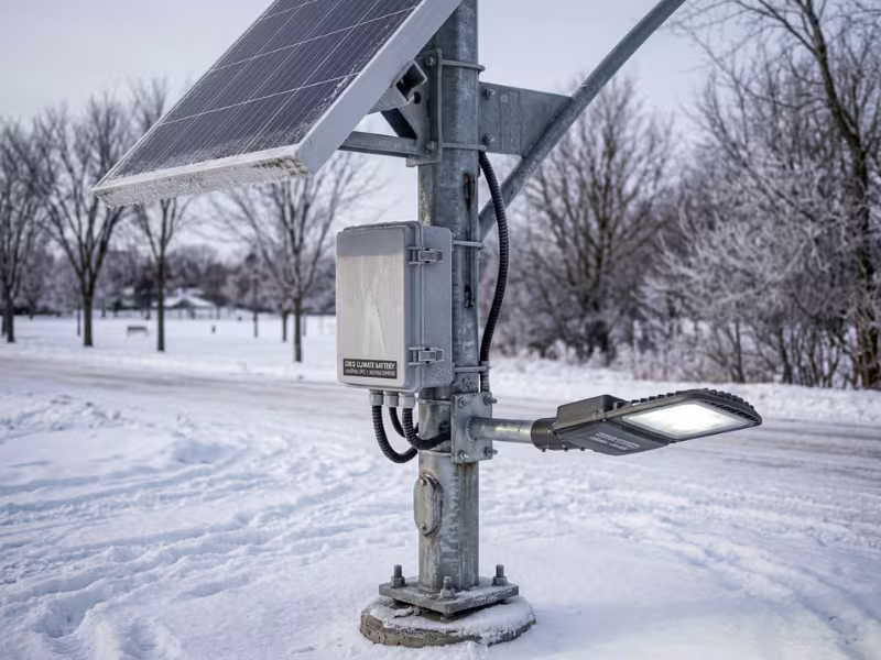 Cold climate solar street light design Cold climate solar street light design