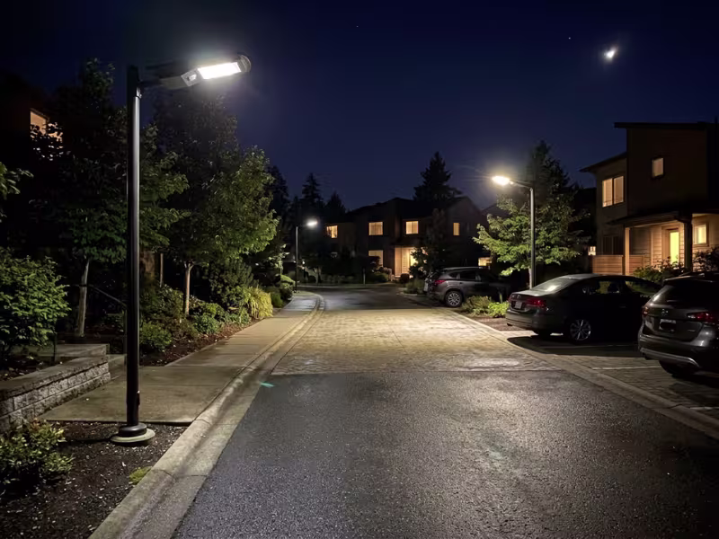 Solar street light at night Solar street light at night